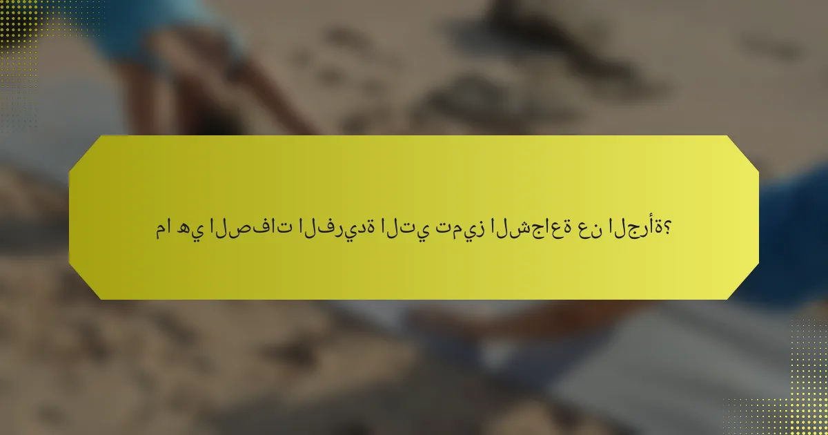 ما هي الصفات الفريدة التي تميز الشجاعة عن الجرأة؟